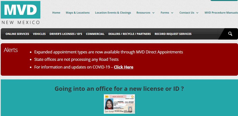 DMV citas en New Mexico en línea de forma fácil y rápida.